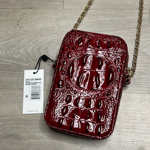 NWT Brahmin Cassia Crossbody in Vintage Red Leather Melbourne - Picture 4 of 9